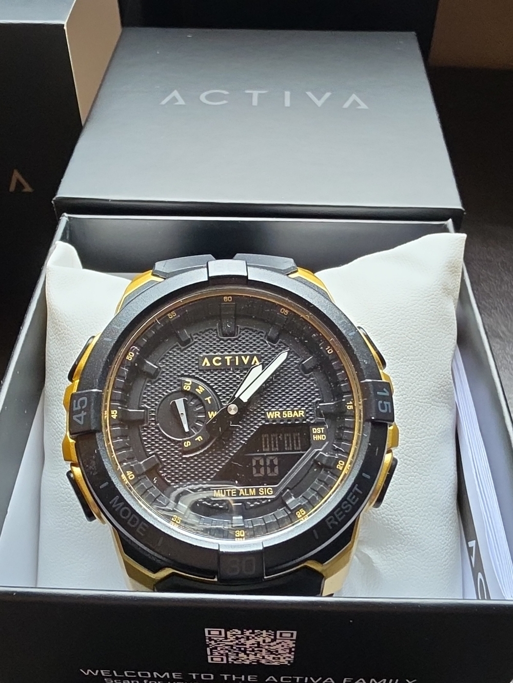 ACTIVA X Digital Essentials Black and Gold Sport Watch